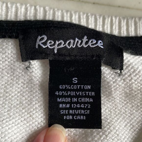 Repartee White & Black Reindeer & Snowflake Sweater - Picture 2 of 5